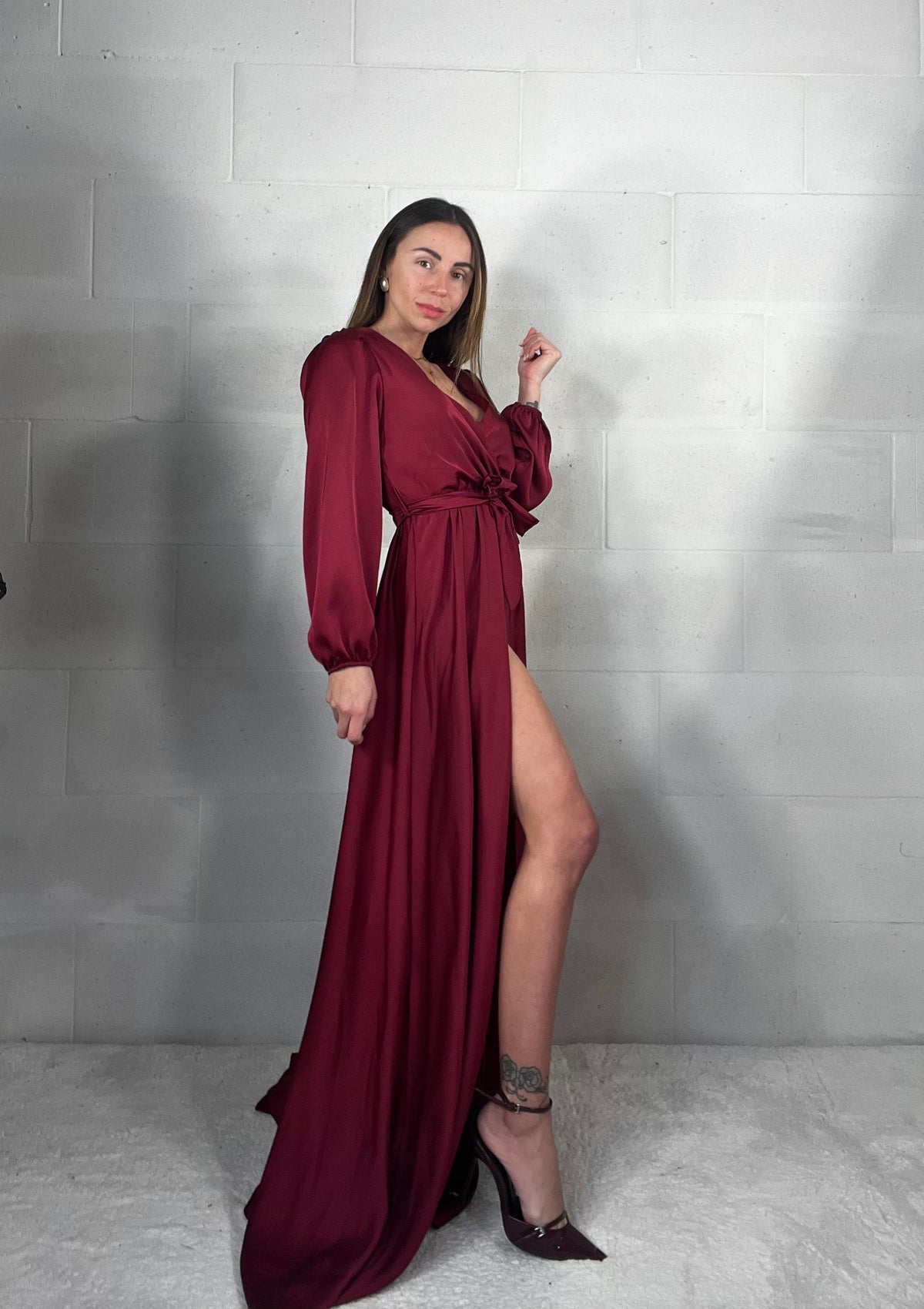 Maxi abito da cerimonia Flaminia bordeaux