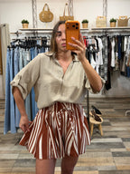Camicetta Cuba manica a 3/4 in viscosa beige