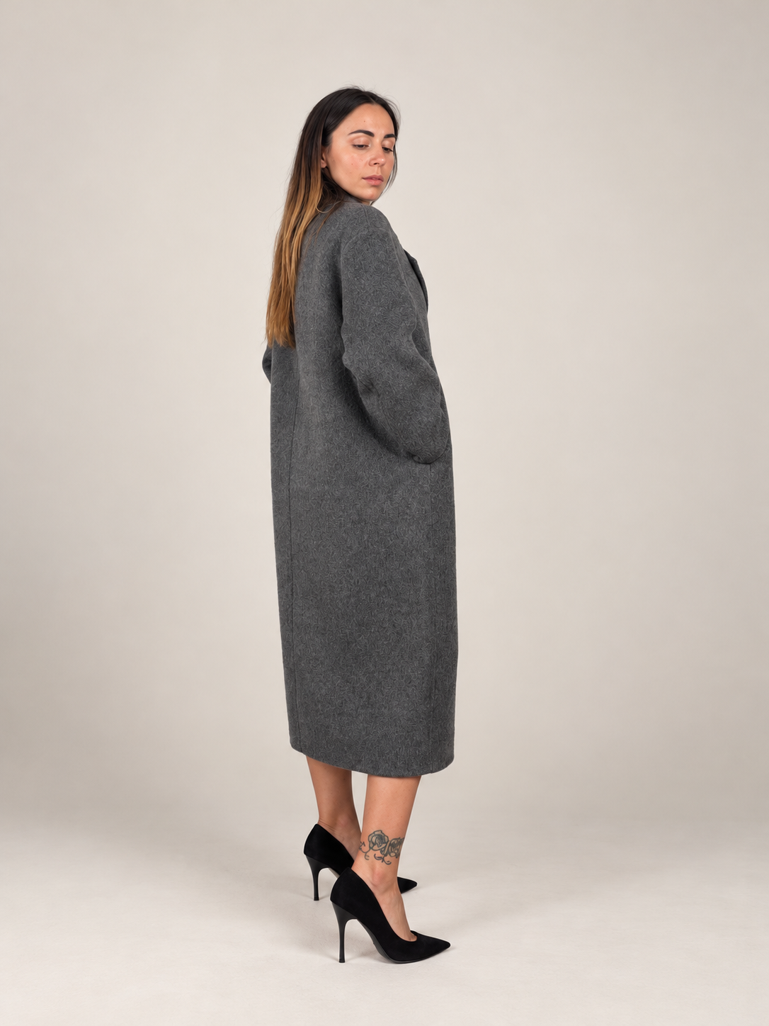 Cappotto in 70% lana grigio