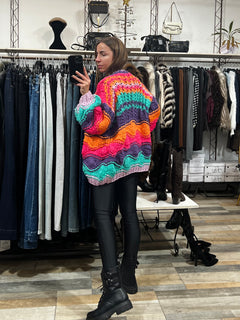 Cardigan top quality multicolor Hand Made