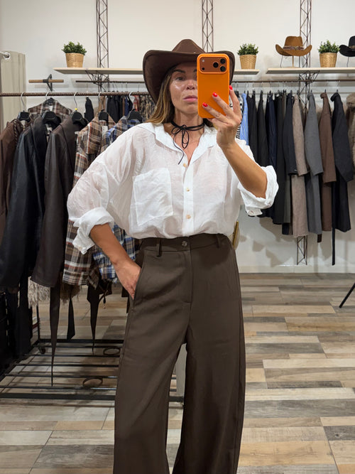 Camicia in tencel bianca