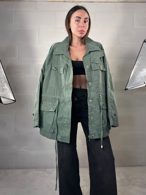 Giacca Sahariana over con coulisse