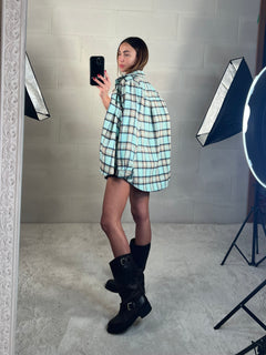 Camicetta in flanella tartan tiffany