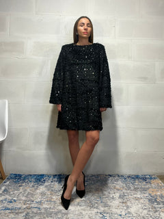 Abito ampio paillettes e frangette Unique