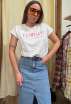 T-shirt champagne is my superfood 100% cotone