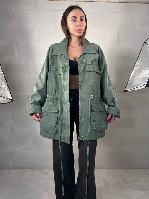 Giacca Sahariana over con coulisse