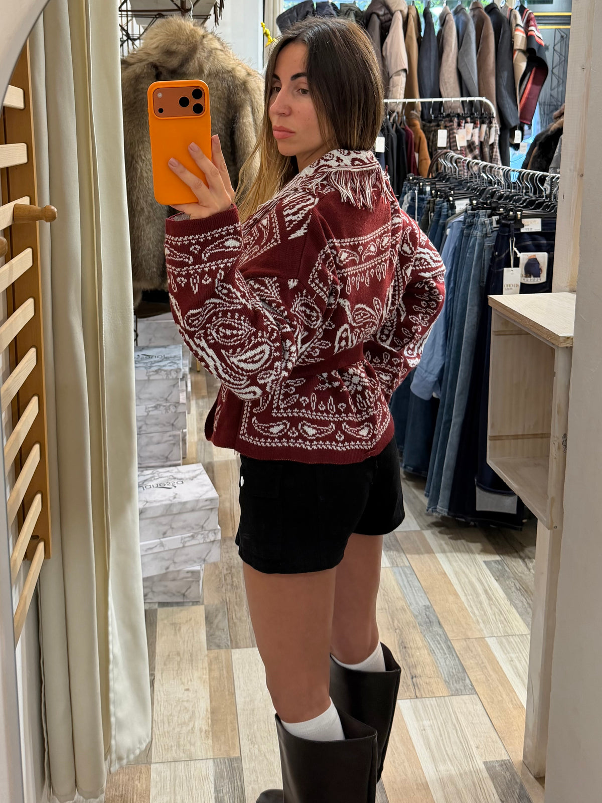 Cardigan bandana bordeaux