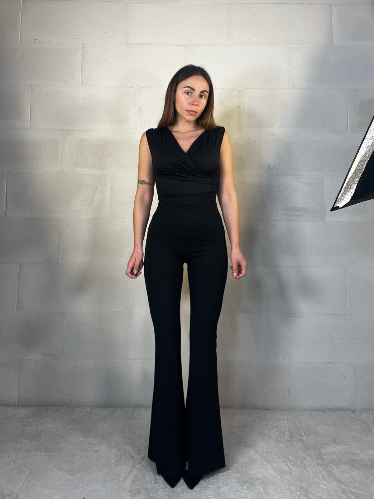 Pantalone extra flare elasticizzato