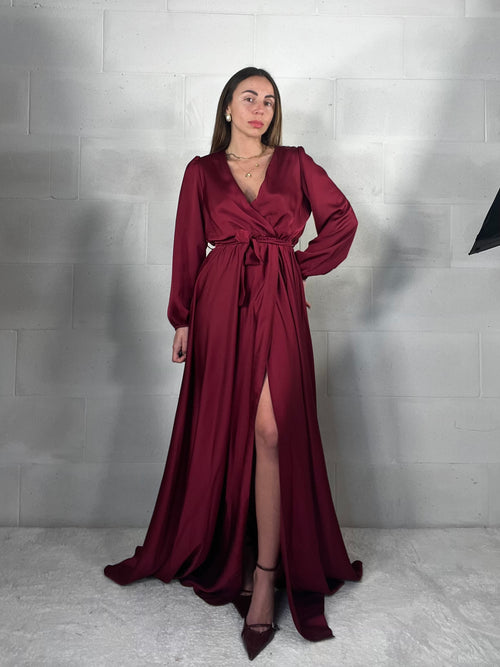 Maxi abito da cerimonia Flaminia bordeaux