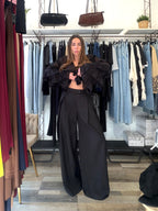 Pantalone sartoriale maxi pence nero