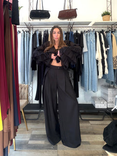 Pantalone sartoriale maxi pence nero