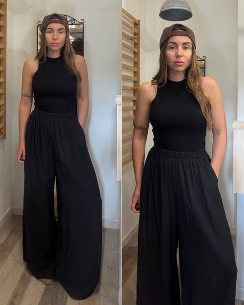 Pantalone in viscosa ultra leggero Atene nero