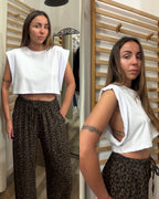 T-shirt crop in 100% cotone