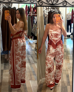 Coordinato satinato Jungle terra bruciata