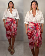Pareo o maxi foulard in 100% viscosa Angelica rosso