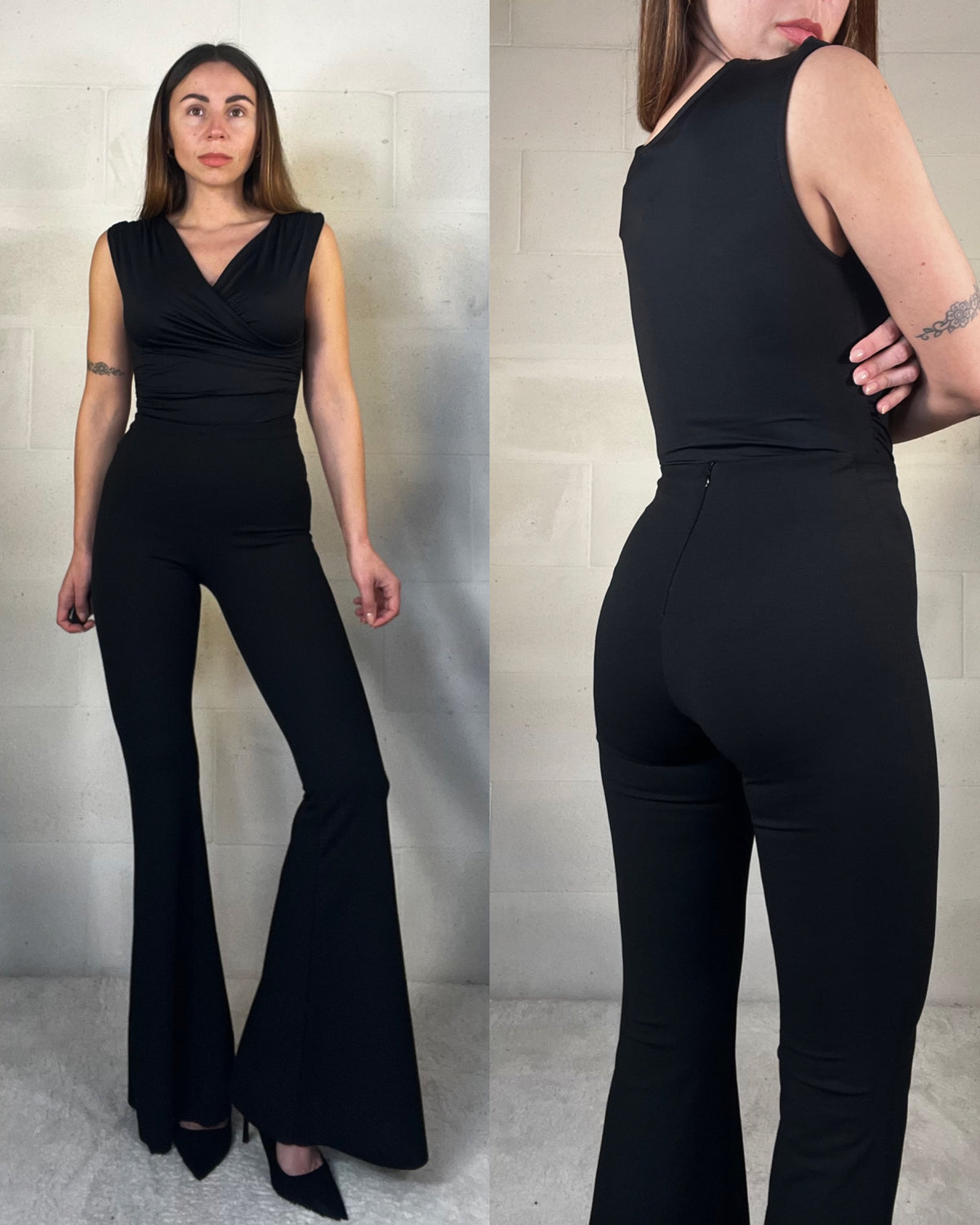 Pantalone extra flare elasticizzato